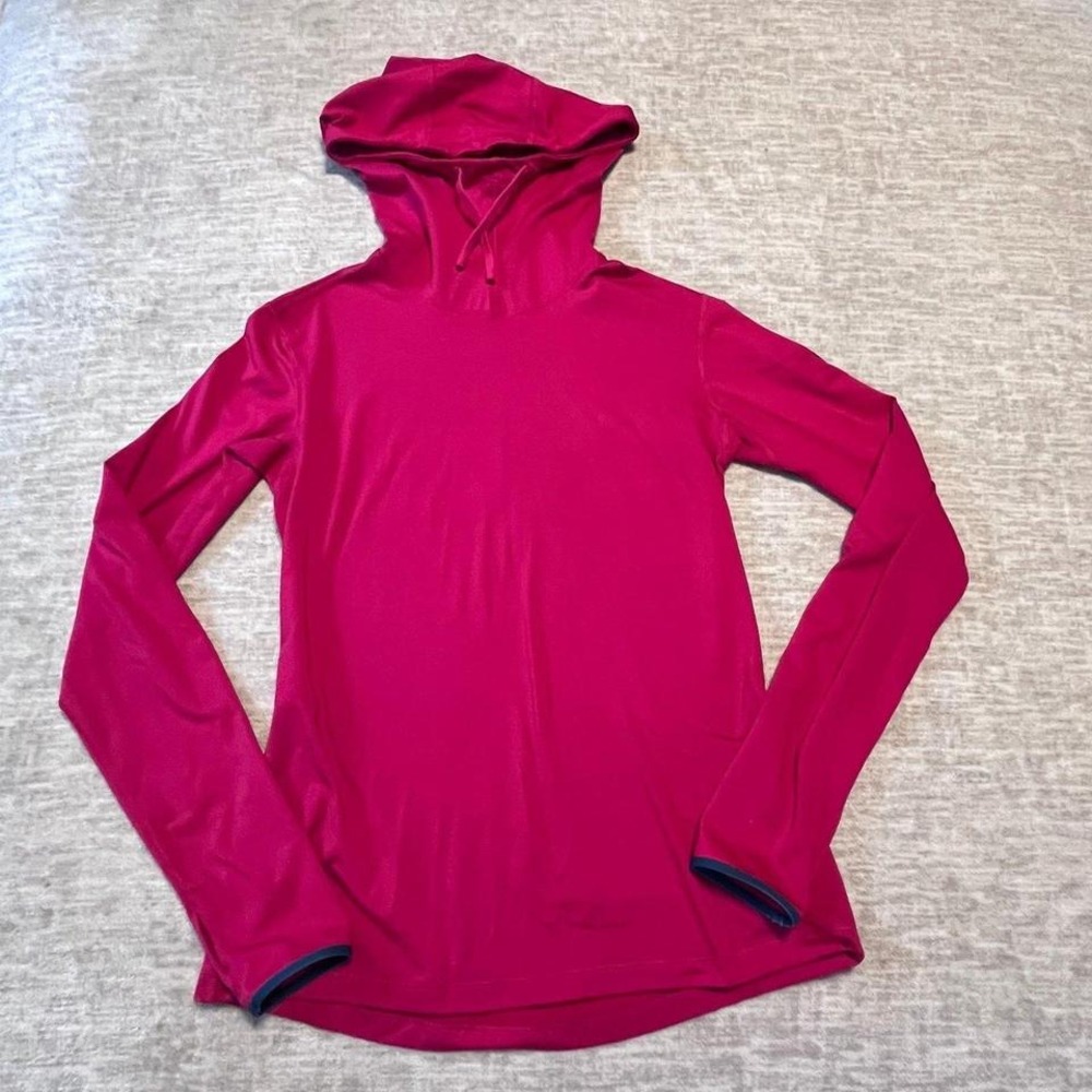 Nike‎ Pro Dri-Fit Women's Medium Long Sleeve Hoodie Pink Thumbholes Athletic Top
